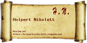 Holpert Nikolett névjegykártya